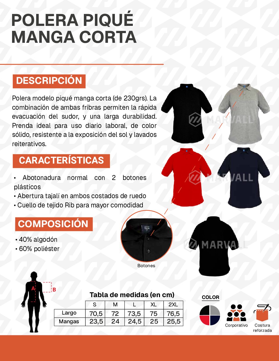 Pique manga corta